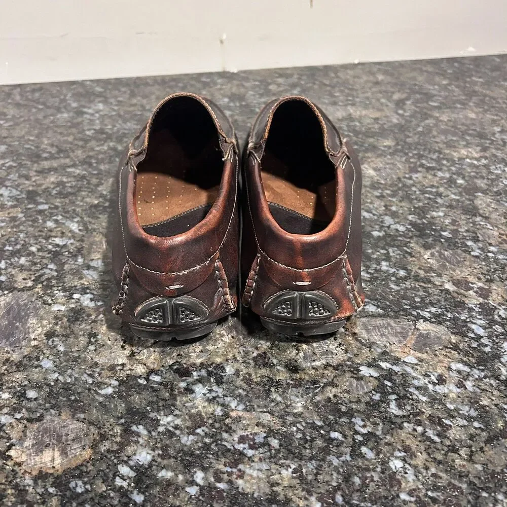 Johnston & Murphy Danley Venetian Brown Leather Driving Loafers Men's Size 9.5 M